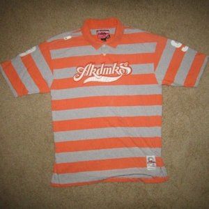 Akademiks Collar Shirt Orange Grey White Size 3XL